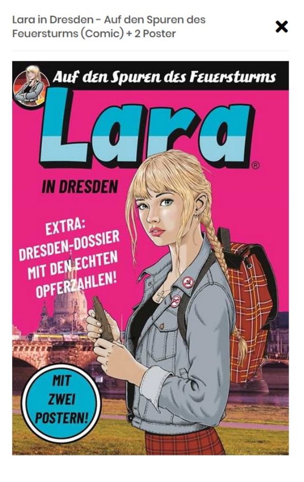 Der rechtsextreme Sturmzeichen Verlag vertreibt seit Anfang 2026 eine Graphic Novel mit dem Titel „Lara in Dresden - Auf den Spuren des Feuersturms". In dem als Comic aufgemachten Heft tritt unter anderem der verurteilte Holocaust-Leugner David Irving auf.