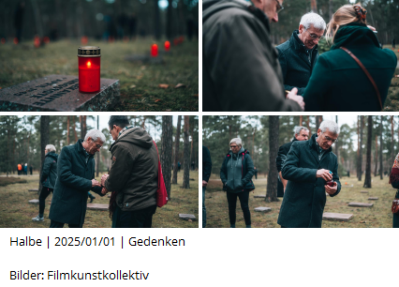 Christoph Berndts Besuch vor Ort in Halbe wurde in Szene gesetzt und fotografisch dokumentiert. Die Partei machte mit dieser Aktion erneut deutlich, dass sie sich als parlamentarischer Arm des Geschichtsrevisionismus versteht. 