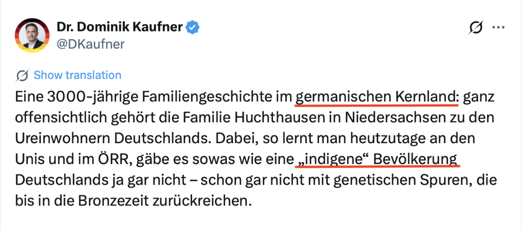 Auszug eines Posts von Dominik Kaufner auf X am 10. November 2025 (Screenshot vom 12. November 2025, bearbeitet von Berit Kö)