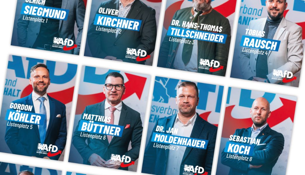 Ausschnitt einiger Kandidaten der AfD Sachsen-Anhalt für die Landtagswahl 2026. Screenshot vom 17.08.2026