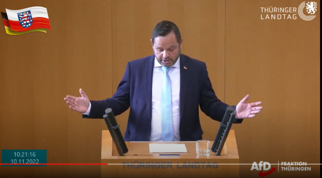 Torsten Czuppon bei einer Rede im Thüringer Landtag vom 10.11.2022