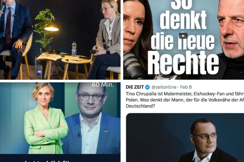 Akteur:innen der rechtsextremen Szene sind im medialen Mainstream angekommen. Collage aus Screenshots, Februar 2026 (Berit Kö).
