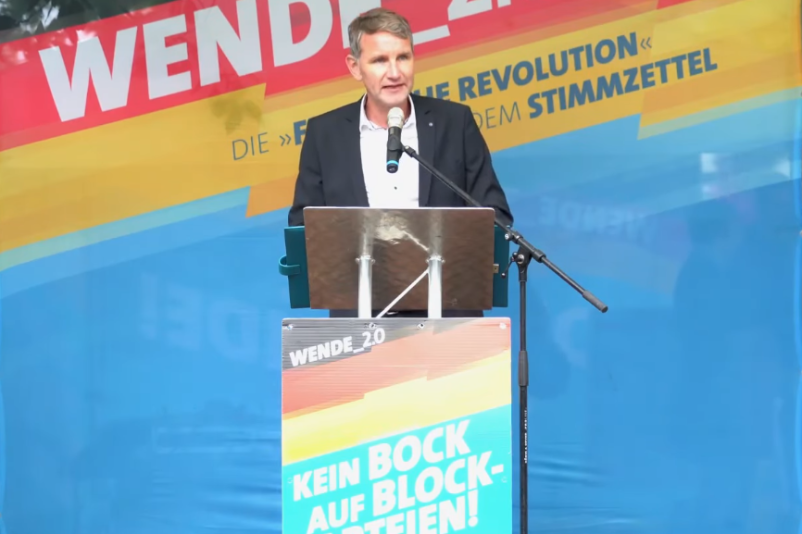 Beim Wahlkampf 2019 inszenierte sich die AfD als Vollender der "Wende 2.0" wie hier in Mödlareuth am Tag der Deutschen Einheit. 